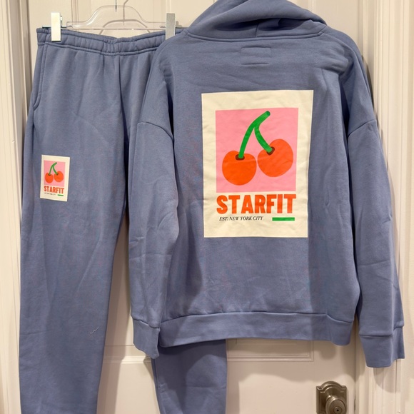 NWT Starfit Women's Cherry Bomb Blue Jogger Pants Size Small Matching Set! - Picture 6 of 6